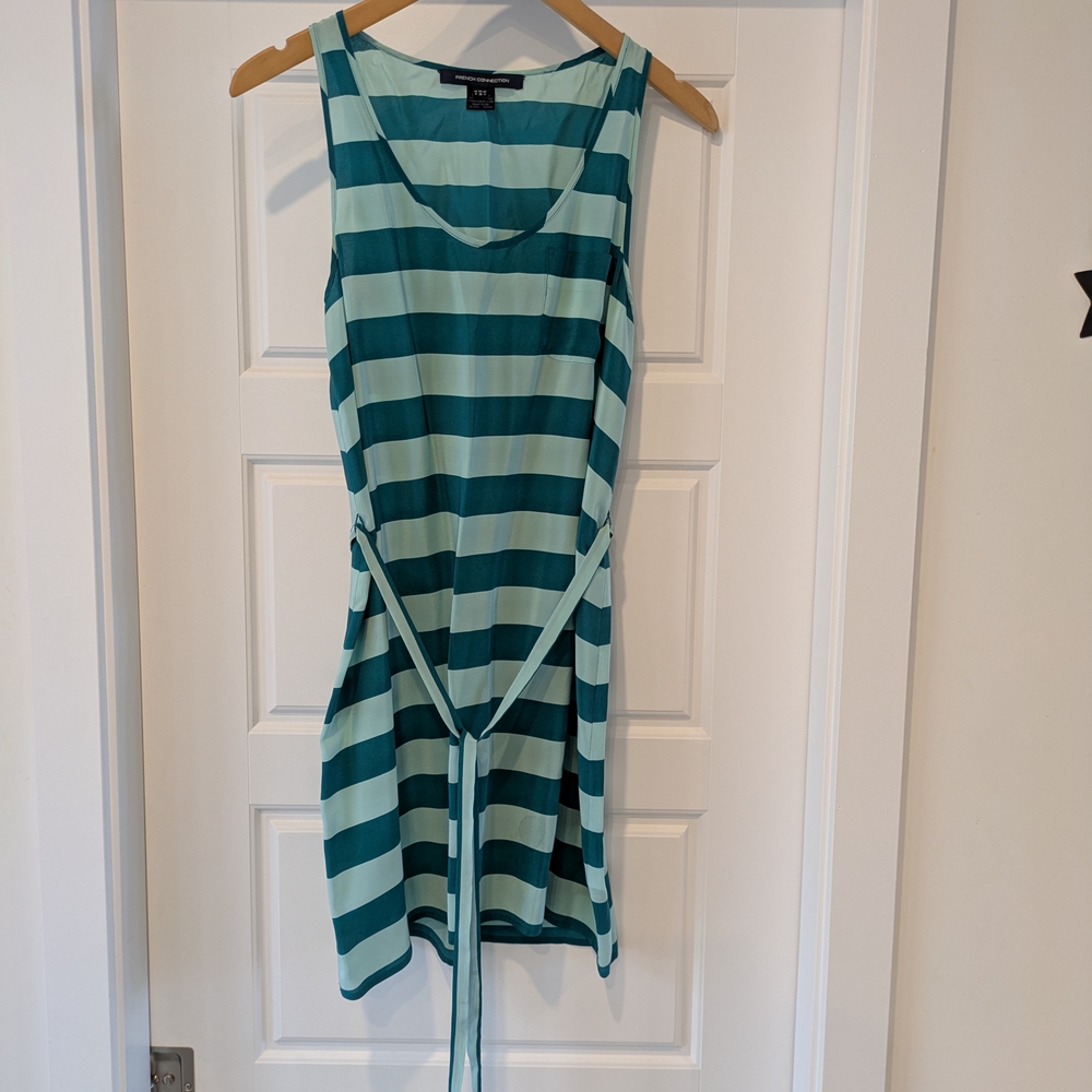 Striped Sleeveless Silk Dress